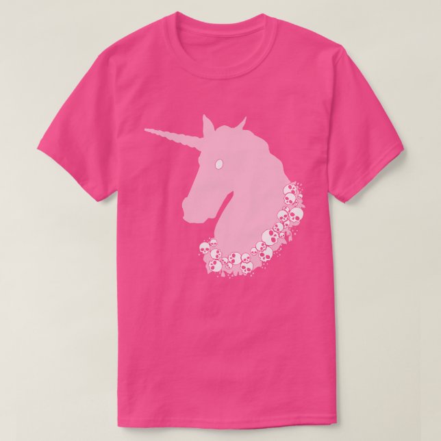 Camiseta de Unicornio Zombie Rosa (Diseño del anverso)