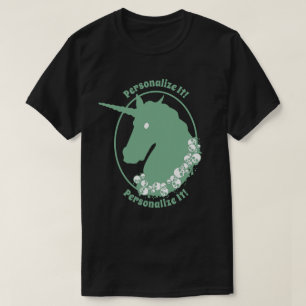 Camiseta de unicornio zombie verde