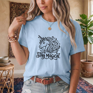 Camiseta de Unicornios Girl Magic con Cita Diverti