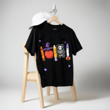Camiseta de útiles escolares de Halloween adorable