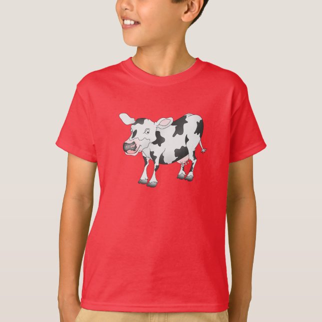 Camiseta de vaca blanca y negra (Anverso)