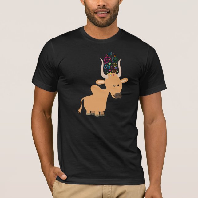 Camiseta de vaca Brahman feliz linda (Anverso)