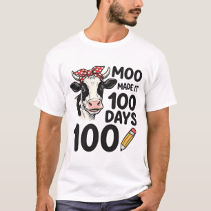 Camiseta de vaca de 100 días Diseño de escuela de