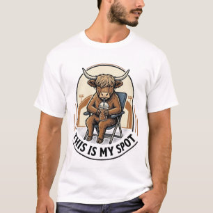 Camiseta de vaca de béisbol con mascota de café he