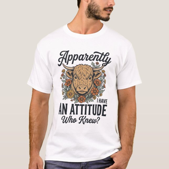 Camiseta de vaca de las Highlands con actitud apar (Anverso)