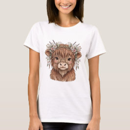 Camiseta de vaca de las tierras altas hermosa
