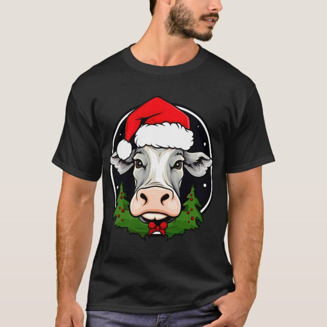 Camiseta de vaca de Papá Noel (Anverso)