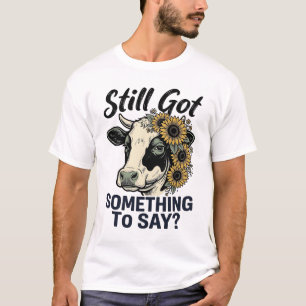 Camiseta de vaca descarada humor vintage floral gr