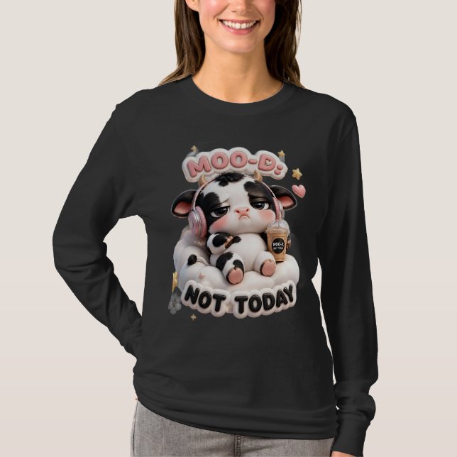 Camiseta de Vaca Divertida – Estado de ánimo No Ho (Anverso)