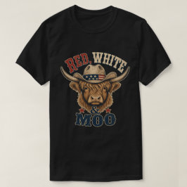 Camiseta de vaca Highland Red, White & Moo