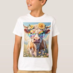 Camiseta 🐄 de vaca hippie ✌️ Moo-d de amor