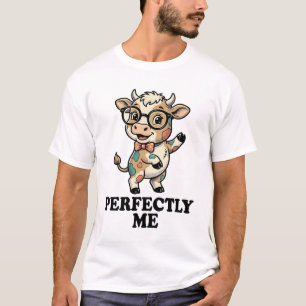 Camiseta de vaca linda con gafas vibraciones perfe