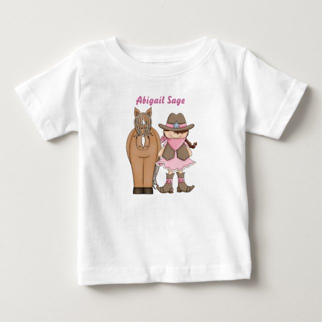 Camiseta de vaca y bebé de caballo personalizada (Anverso)
