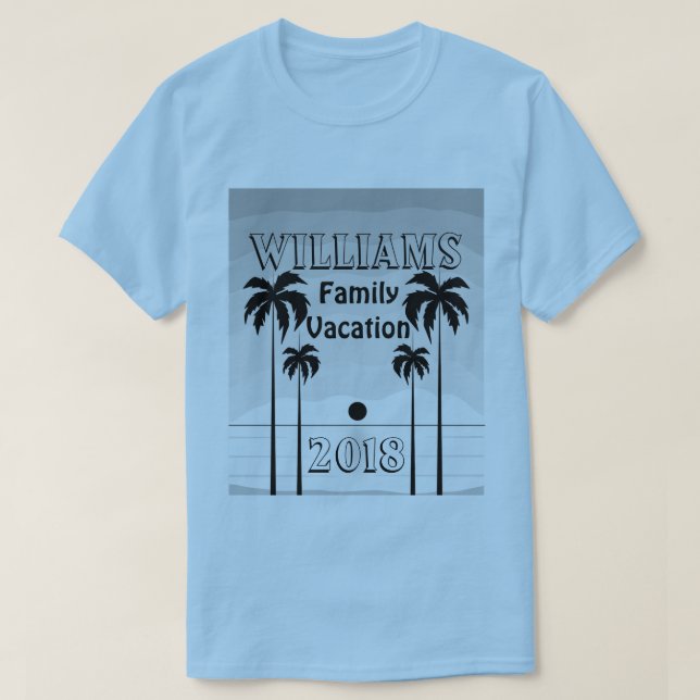 Camiseta de vacaciones de Beach Sunset Family (Diseño del anverso)