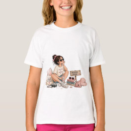 Camiseta de vacaciones de chica linda vibraciones