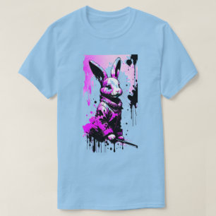Camiseta de vacaciones de conejo negro y rosa de P