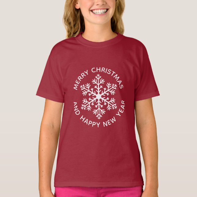 Camiseta de vacaciones de copo de nieve blanca (ni (Anverso)