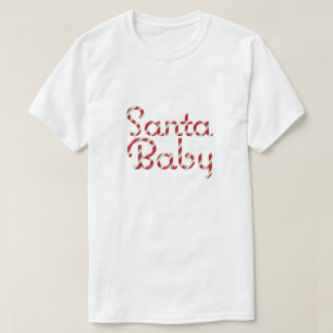 Camiseta de vacaciones de Santa Bebé moderna (rojo