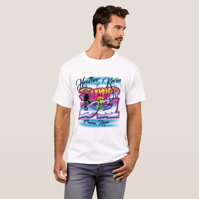 Camiseta de vacaciones de verano en el aerógrafo (Anverso completo)
