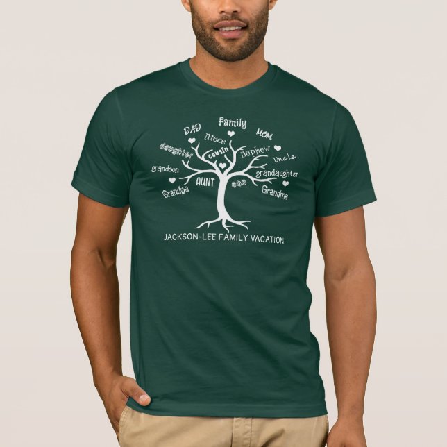 Camiseta de vacaciones del árbol familiar (Anverso)