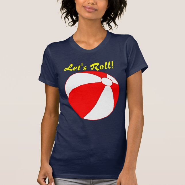 Camiseta de vacaciones divertidas de Roll Beach Ba (Anverso)