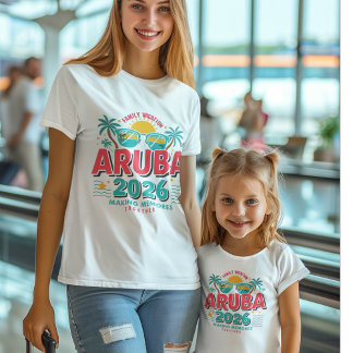 Camiseta de Vacaciones Familiares en Aruba 2026