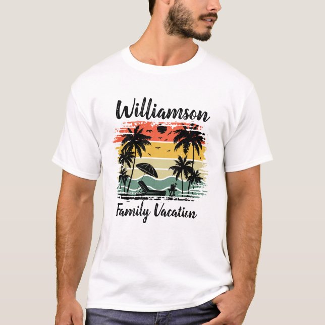 Camiseta de vacaciones familiares personalizadas (Anverso)