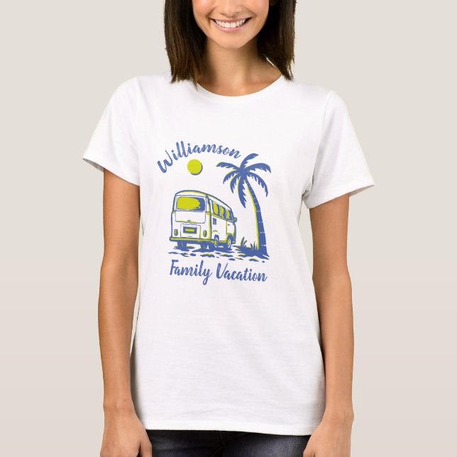 Camiseta de vacaciones familiares personalizadas (Anverso)