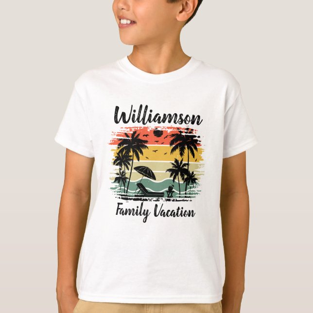 Camiseta de vacaciones familiares personalizadas (Anverso)