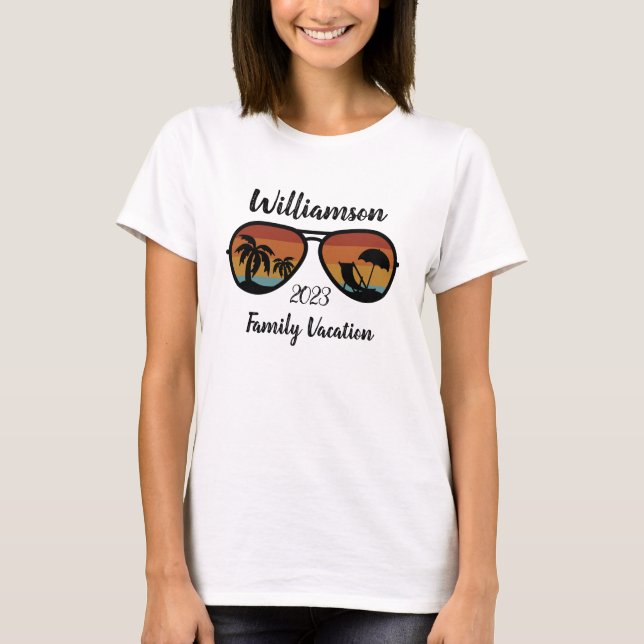 Camiseta de vacaciones familiares personalizadas (Anverso)