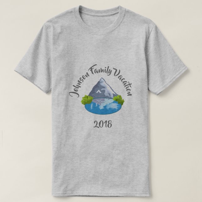 Camiseta de vacaciones para familias de montaña (Diseño del anverso)