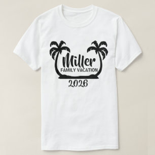 Camiseta de vacaciones para familias de palmeras
