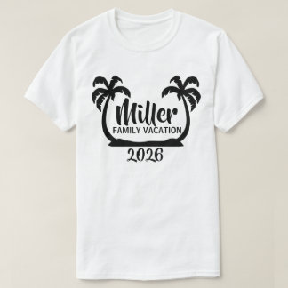 Camiseta de vacaciones para familias de palmeras