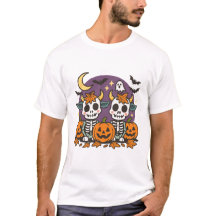 Camiseta de vacas esqueleto espeluznantes y adorab