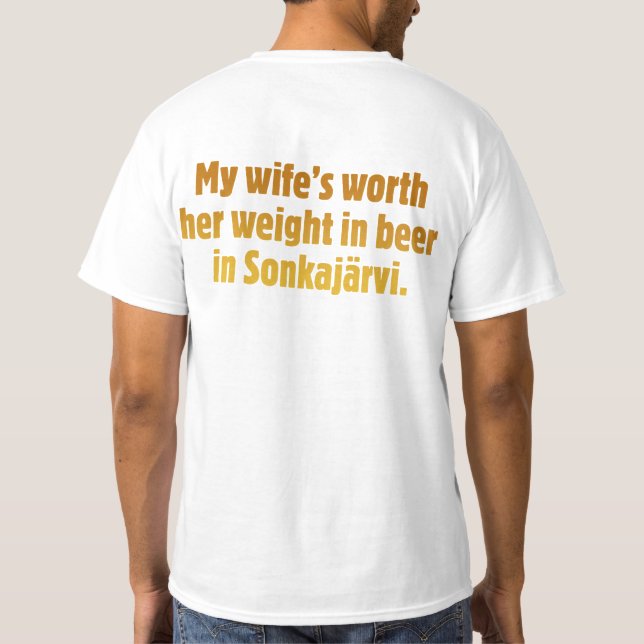 Camiseta de valor de espalda del marido de cerveza (Reverso)