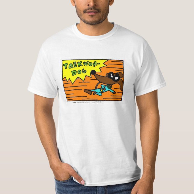 Camiseta de valor de Midge "TAEKWON-DOG" Mens (Anverso)