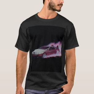 Camiseta de Vaporwave Glitch Car - Paseo de los 80