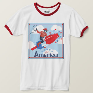 Camiseta de vaquero pop americano