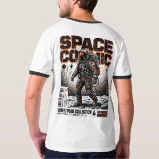 Camiseta de vector de astronauta de estilo industr