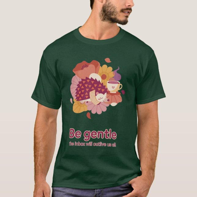 Camiseta de vector plano de erizo dormilón y amapo (Anverso)