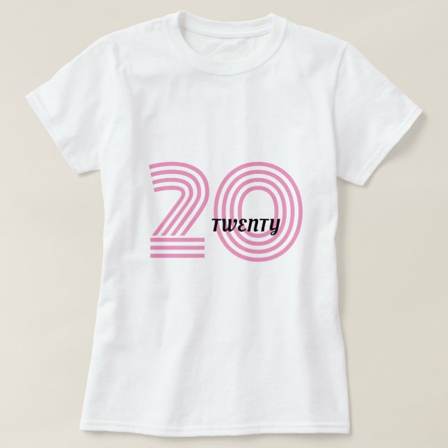 Camiseta de veinte cumpleaños (Diseño del anverso)