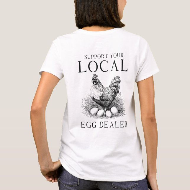Camiseta de venta de huevos de pollo (Reverso)