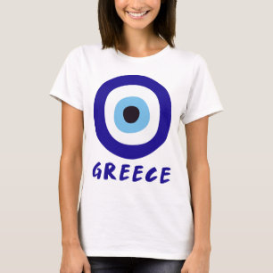 Camiseta de verano blanca para mujer con ojo malig