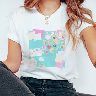Camiseta de verano con escena de picnic pastel ado
