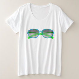 Camiseta de verano con gafas de sol verdes