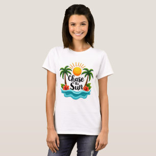 Camiseta de verano de dibujos animados tropicales