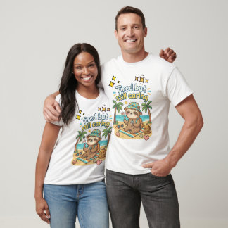 Camiseta de verano de perezoso cansado pero aún ca