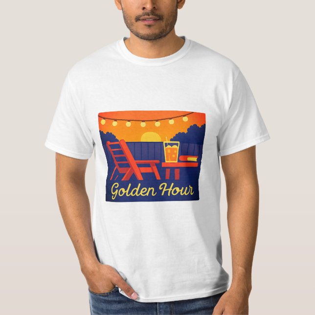 Camiseta de verano de relajación en el patio trase (Anverso)