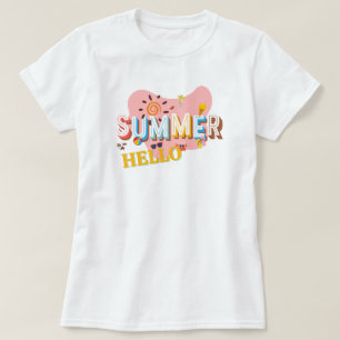 Camiseta de Verano Divertida Playa "Hola Verano"