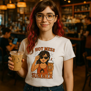 Camiseta de verano Hot Mess – Funky Indie Chaos Te